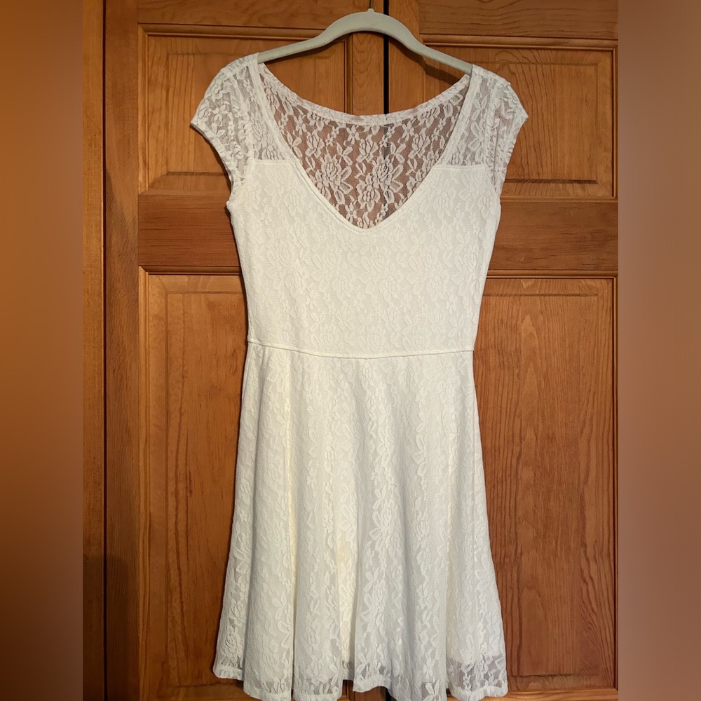 Hollister white lace dress size small